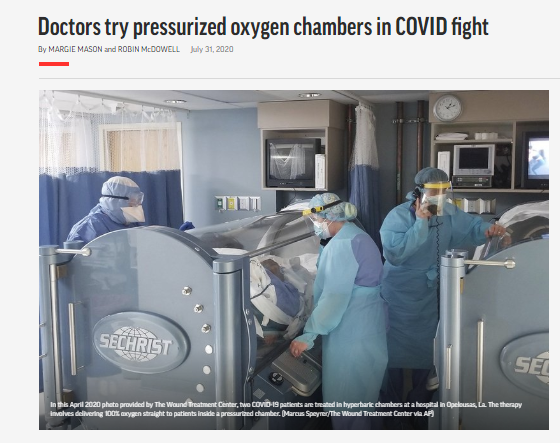 Doctors Try Pressurized Oxygen Chambers in COVID-19 Fight
