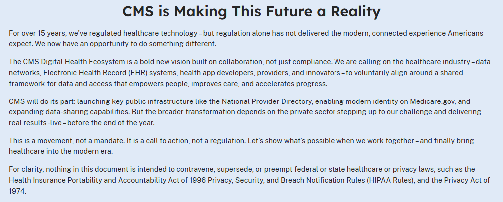CMS Health Tech System Initiative